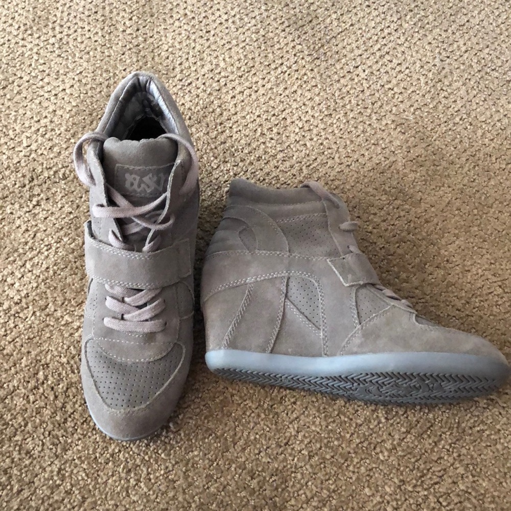Ash Bowie Wedge Hightop Suede Sneakers - Size 39 Grey